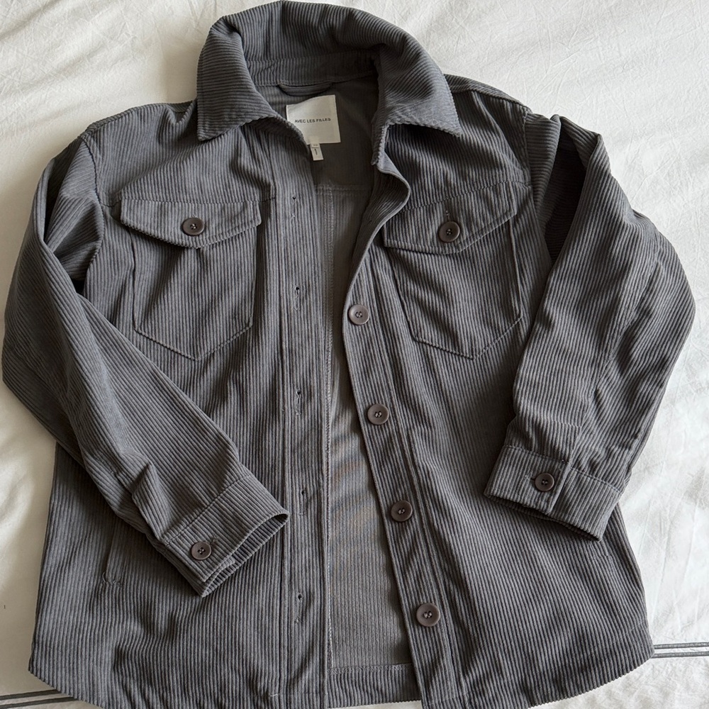 Avec Les Filles Gray Corduroy Jacket
